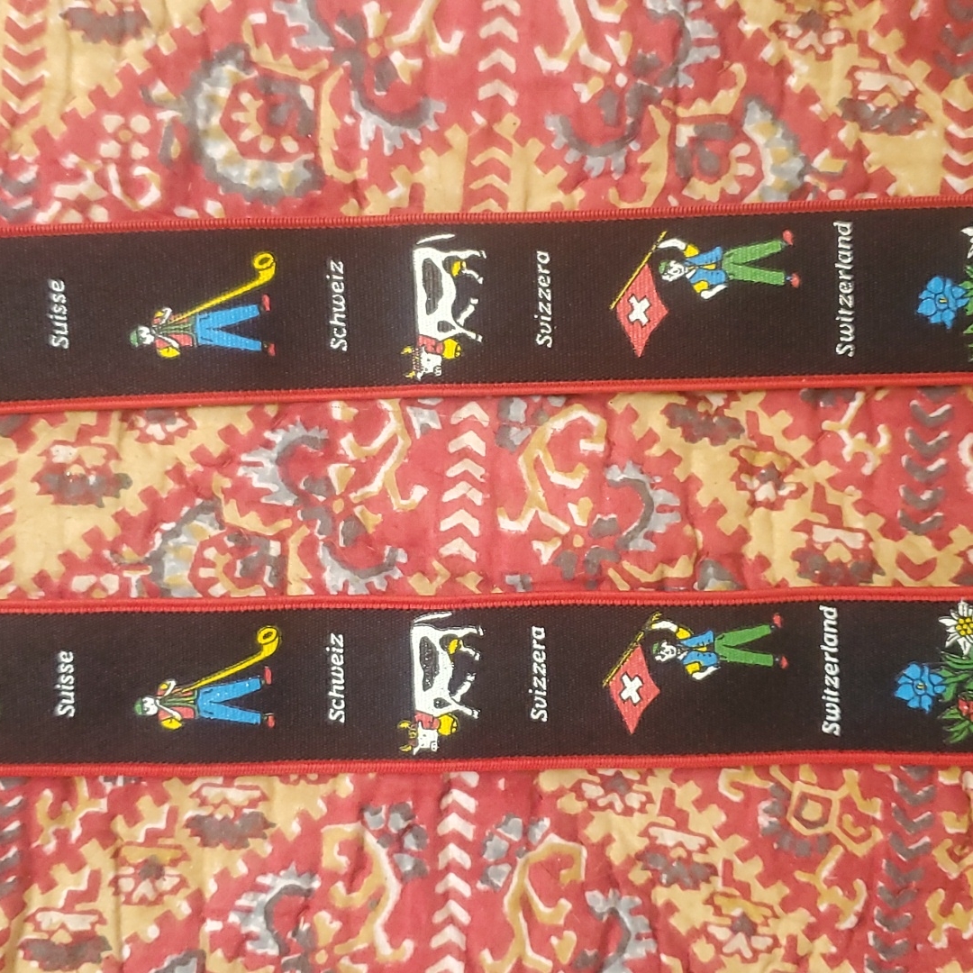 Vintage Switzerland Souvenir Suspenders